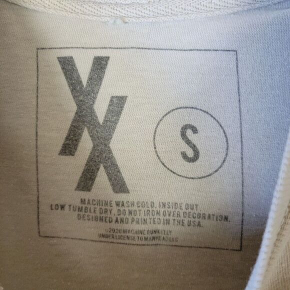 Machine Gun Kelly Bloody Valentine Shirt Men’s Small Ivory Pop Punk MGK Bear - Picture 3 of 13